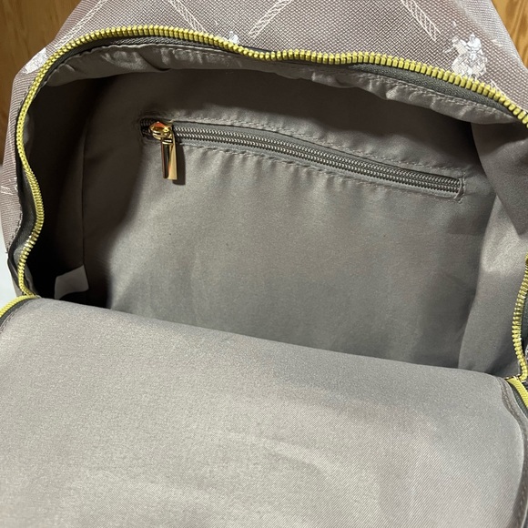 U.S. Polo Assn. Brown Backpack with Red and White Stripes - Picture 5 of 13